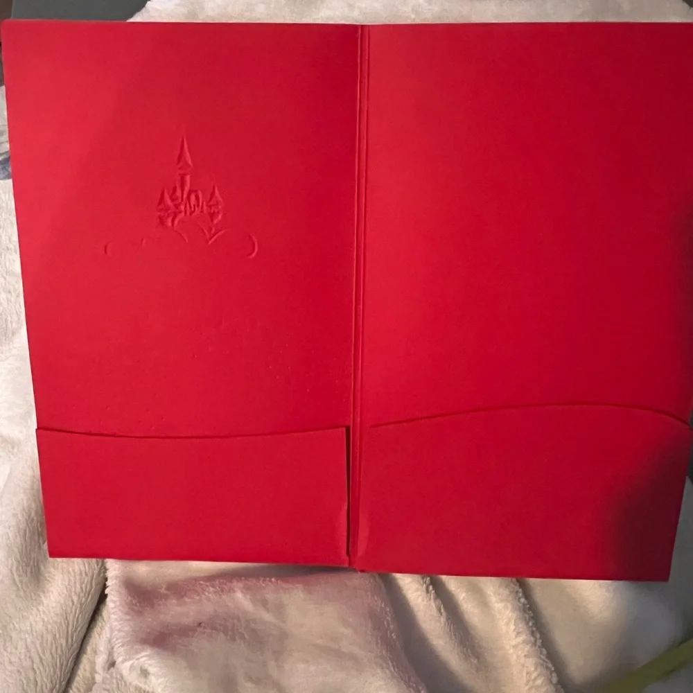 DISNEY EMBOSSED RED FOLDER- FROM DISNEY WORLD
